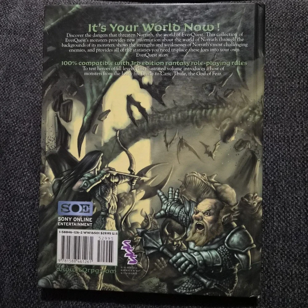 Sword Sorcery: Everquest‎ Roleplaying Game Monsters of Norrath (Hardcover 2002)